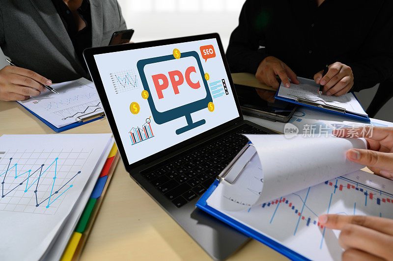 PPC -每点击支付概念商人的工作概念